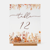 Herfst in liefde pompoen bruiloft tafel nummer acryl bord (Voorkant)