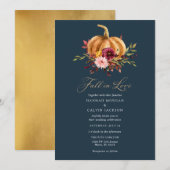 Herfst in liefde pompoen bruiloft uitnodiging (Voorkant / Achterkant)