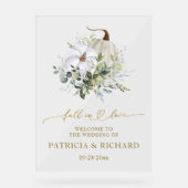 Herfst in liefde Pompoen bruiloft welkom teken Acryl Bord (Voorkant)