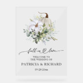 Herfst in liefde Pompoen bruiloft welkom teken Acryl Bord (Voorkant)