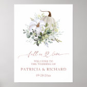 Herfst in liefde Pompoen bruiloft welkom teken Poster (Voorkant)