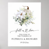 Herfst in liefde Pompoen bruiloft welkom teken Poster (Voorkant)