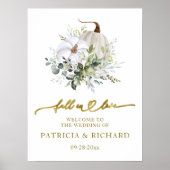 Herfst in liefde Pompoen bruiloft welkom teken Poster (Voorkant)