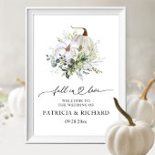 Herfst in liefde Pompoen bruiloft welkom teken Poster
