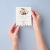 Herfst in Liefde Pompoen Budget Huwelijksuitnodigi Flyer (Hand)