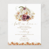 Herfst in Liefde Pompoen Budget Huwelijksuitnodigi Flyer (Voorkant)