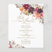 Herfst in Liefde Pompoen Budget Huwelijksuitnodigi Flyer (Voorkant)