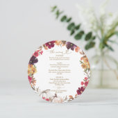 Herfst in Liefde Pompoen Cirkel Trouwmenu Kaart (Staand voorkant)