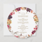 Herfst in Liefde Pompoen Cirkel Trouwmenu Kaart (Voorkant)