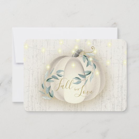 Herfst in liefde pompoen en groenere reactie kaart (Achterkant)