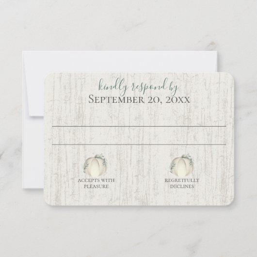 Herfst in liefde pompoen en groenere reactie kaart (Voorkant)