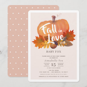 Herfst in Liefde Pompoen Fall Bladeren Roze Baby s Kaart