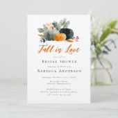 Herfst in Liefde Pompoen Fall Wedding Vrijgezellen Kaart (Staand voorkant)