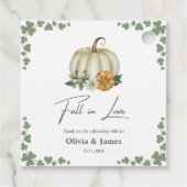 Herfst in Liefde Pompoen Greenery Sage Green Weddi Bedankjes Labels (Achterkant)