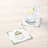 Herfst in Liefde Pompoen Greenery Sage Green Weddi Kartonnen Onderzetters (Insitu)