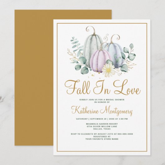 Herfst in liefde pompoen groen herfst Vrijgezellen Kaart (Voorkant / Achterkant)