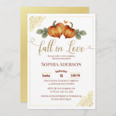 Herfst in liefde pompoen hart Vrijgezellenfeest Kaart (Voorkant / Achterkant)