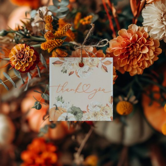 Herfst in Liefde Pompoen Herfst Baby shower Bedankjes Labels