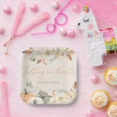 Herfst in Liefde Pompoen Herfst Baby shower Papieren Bordje (Feest)