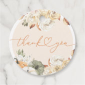 Herfst in Liefde Pompoen Herfst Baby shower Ronde Bedankjes Labels (Voorkant)