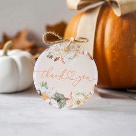 Herfst in Liefde Pompoen Herfst Baby shower Ronde Bedankjes Labels