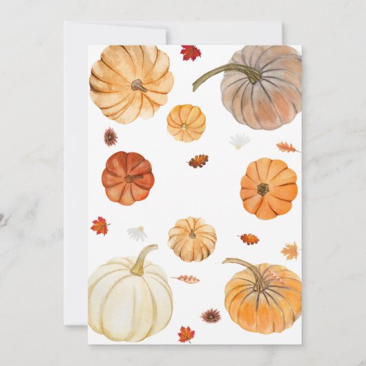 Herfst in Liefde Pompoen Herfst Baby shower Uitnod Kaart (Achterkant)