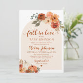 Herfst in Liefde Pompoen Herfst Baby shower Uitnod Kaart (Staand voorkant)