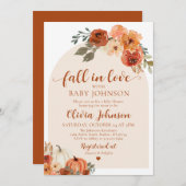 Herfst in Liefde Pompoen Herfst Baby shower Uitnod Kaart (Voorkant / Achterkant)