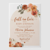 Herfst in Liefde Pompoen Herfst Baby shower Uitnod Vellum Uitnodigingen (Voorkant)