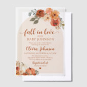 Herfst in Liefde Pompoen Herfst Baby shower Uitnod Vellum Uitnodigingen (Offset)