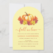 Herfst in Liefde Pompoen & Herfst Bladeren Vrijgez Kaart (Voorkant)