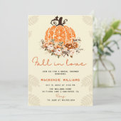 Herfst In Liefde Pompoen Herfst Bloemen Vrijgezell Kaart (Staand voorkant)