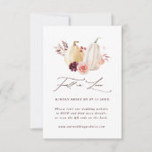 Herfst in Liefde Pompoen Herfst Trouwen QR Code RSVP Kaartje (Voorkant)