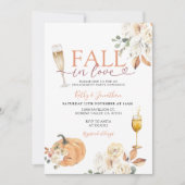 Herfst in Liefde Pompoen Ivoor Bloemen Engagement  Kaart (Voorkant)