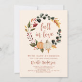 Herfst in liefde pompoen krans Baby shower Kaart (Voorkant)