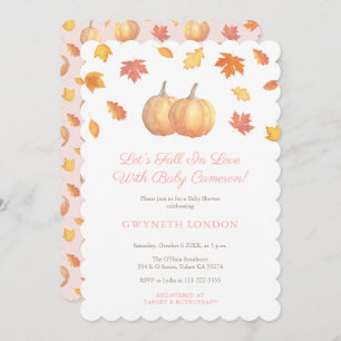 Herfst in liefde pompoen laat Baby shower voor mei Kaart