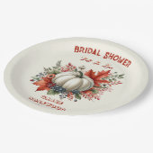 Herfst in liefde pompoen land rustiek Vrijgezellen Papieren Bordje (Gekanteld)