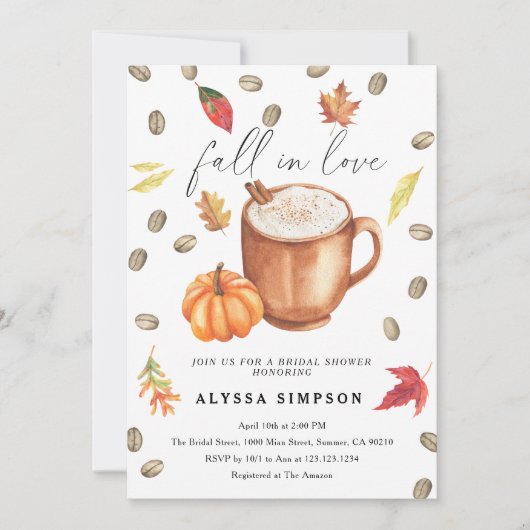 Herfst in Liefde Pompoen Latte Vrijgezellenfeest I Kaart (Voorkant)