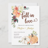 herfst in liefde pompoen paar douche uitnodiging (Voorkant)