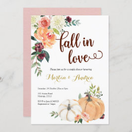 herfst in liefde pompoen paar douche uitnodiging