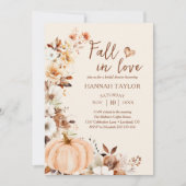 Herfst in Liefde Pompoen QR Code Vrijgezellenfeest Kaart (Voorkant)