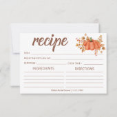 Herfst in liefde pompoen recept Kaart (Voorkant)