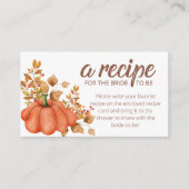 Herfst in liefde pompoen recept voor de bruid informatiekaartje (Voorkant)