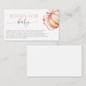 Herfst in Liefde Pompoen Roze Bow Boeken voor Baby Informatiekaartje (Voorkant / Achterkant)