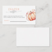 Herfst in Liefde Pompoen Roze Bow Luier Raffle Informatiekaartje (Voorkant / Achterkant)