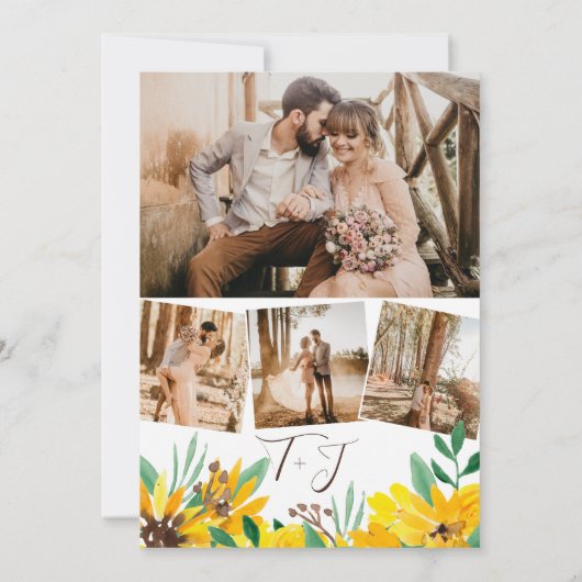 Herfst in liefde pompoen rustieke foto initialen b kaart (Achterkant)