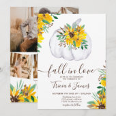 Herfst in liefde pompoen rustieke foto initialen b kaart (Voorkant / Achterkant)