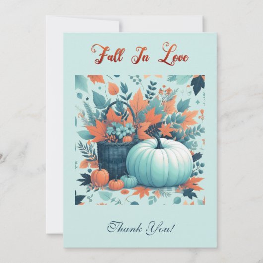 Herfst in liefde pompoen rustieke land Baby shower Kaart (Achterkant)