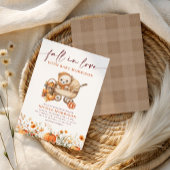 Herfst in Liefde Pompoen Teddy Bear Bloemen Baby s Kaart