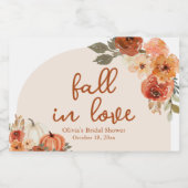 Herfst in liefde pompoen toekomst mevrouw Vrijgeze Sparkling Wijnetiket (Enkel label)